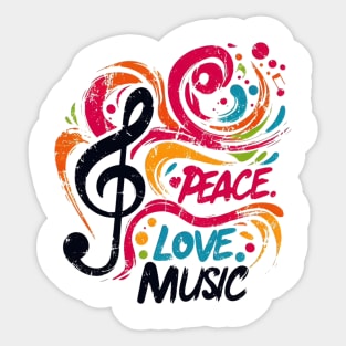 Peace love music Sticker